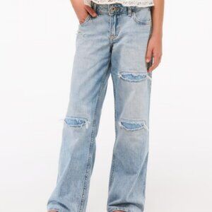 Abercrombie Kids Girls Lightweight Low Rise Baggy Jeans - Size 11/12 Long